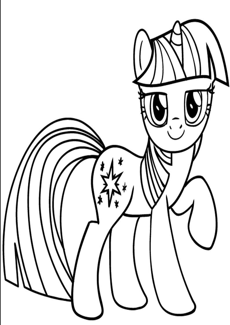 kolorowanka My little Pony Twilight Sparkle, malowanka jednorożec do wydruku dla dziewczynki numer 3